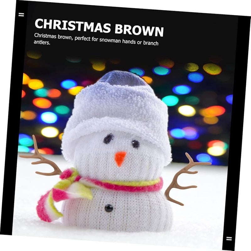 IMIKEYA 12 Pairs DIY Christmas Decor Snowman Hands Antler Branches Craft Ornaments - Image 3
